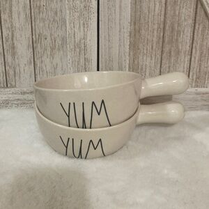 Rae Dunn Ceramic Soup Bowls with Handles